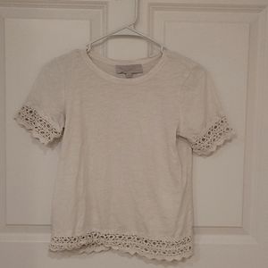 Loft T-Shirt White with Lace